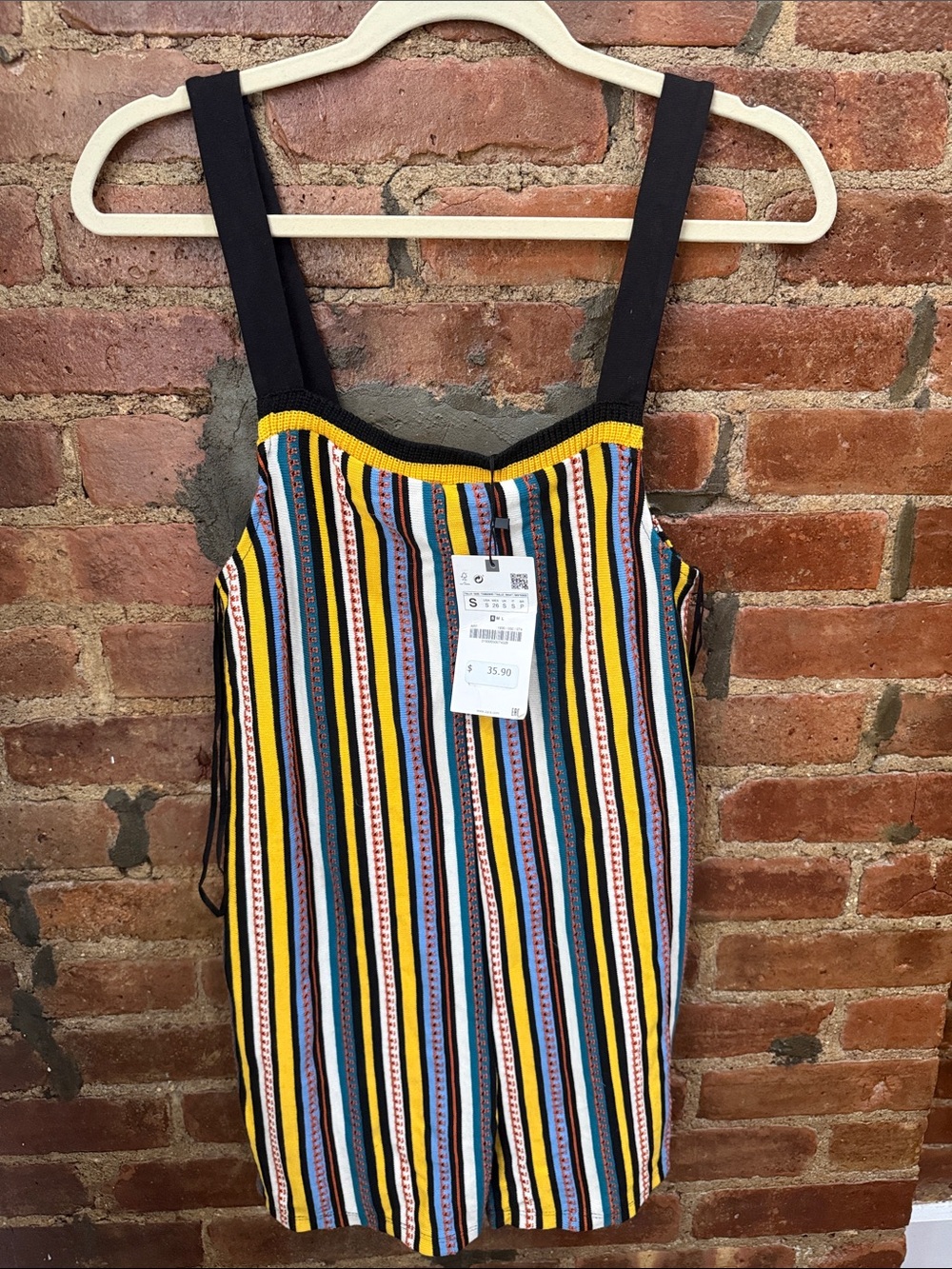 Zara Striped Multicolor Jumpsuit with Black Straps